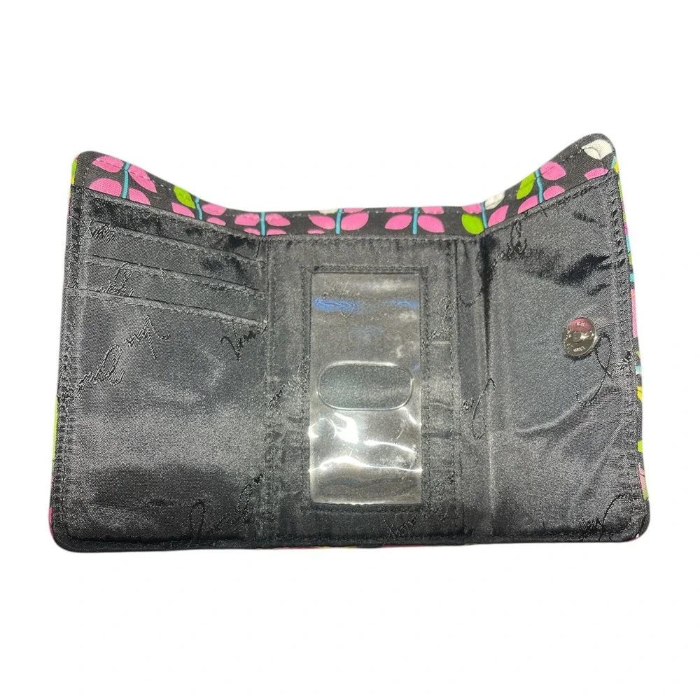 Retired Vera Bradley Small Kisslock Wallet Va Va Bloom Tri-Fold Coin Purse